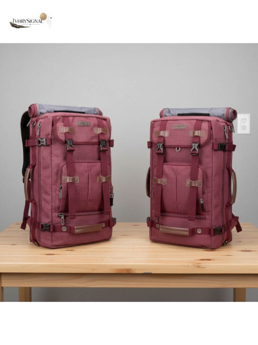 Canvas Travel Backpack Convertible Crossbody Tote Laptop Bag